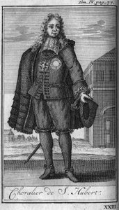 Ridderorden. Riddare av Saint Hubert till hertigen av Juliers på 1400-talet I "Historia om militära ordrar eller riddare, av de sekulära och reguljära miliserna av båda könen, som hittills har etablerats. Upplagan hämtad från Abbe Giustiniani, R. av Unknown artist