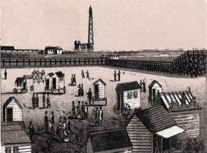 Oostende (Osten), Belgien: utsikt över de östliga baden och hamnen (hamn, hamn). i "" Världen illustrerar 168 vyer"" Odaterat (slutet av 1800-talet) av Unknown artist