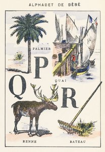 P Q R: palm, brygga, renar, kratta av Unknown artist