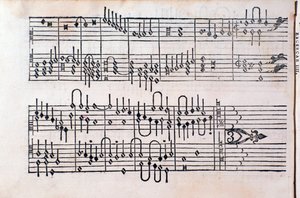 Sida från "" Tablature; Bok 1”” av Gerolamo Cavazzoni av Unknown artist