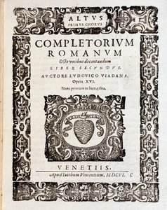 Sida med partitur av Psalmer (op 16) av Ludovico Viadana av Unknown artist
