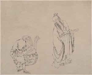 Målning, 1900-tal (blad från ett album; tusch på papper) av Unknown Artist