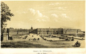 Palace of Versailles, utsikt över trädgården 1857. av Unknown artist