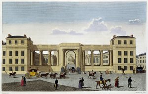Deputeradekammarens palats, cirka 1820 - i "" Views of Paris" av Courvoisier av Unknown artist