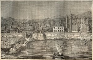 Palma de Mallorca, Mallorca (Majorca), Balearerna - gravyr 1837 av Unknown artist