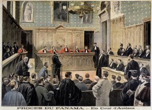 Panamamål: Assize-domstolen - i "" Le Petity Journal"" av 1898-01-02 av Unknown artist
