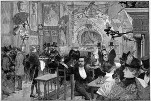 Paris 1887: Skuggornas teater vid kabarén i "Cat Noir". av Unknown artist