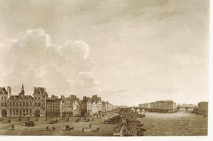 Paris. Stadshuset och floden Seine av Unknown artist