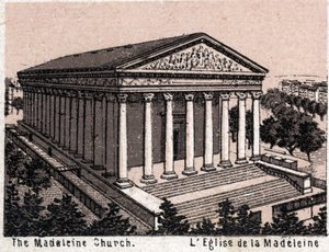 Paris, Frankrike: utsikt över Madeleinekyrkan. i "" Världen illustrerar 168 vyer"" Odaterat (slutet av 1800-talet) av Unknown artist