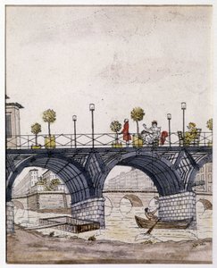 Paris: The Bridge of Arts, på 1800-talet av Unknown artist