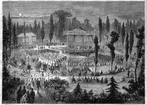 Paris VIII:e arrondissement - avenue des Champs-Elysees (Champs Elysees) - konserter 1868 av Unknown artist