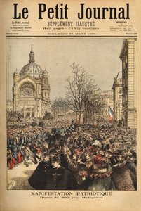 Patriotisk demonstration i Paris, för starten av det 200:e regementet för Madagaskar. Gravyr i "" Le petit journal"" 1895-03-24. Selvas samling. av Unknown artist