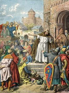 Peter eremiten predikar korståg av Unknown Artist