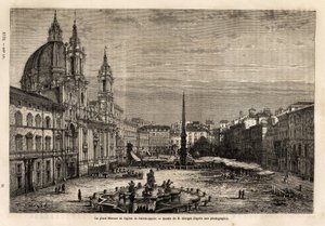 Piazza Navona, byggd på ruinerna av Stadium of Domitian på 1:a århundradet, är stoltheten för barocken Rom, med fontänen av de 4 floderna, byggd mellan 1648-1651, enligt design av Bernini (1598-1620) och kyrkan St Agnes, batie bet av Unknown artist
