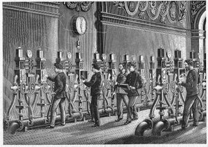 Pneumatiskt postkontor, Place de la Bourse i Paris 1888. av Unknown artist