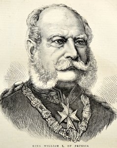 Porträtt Wilhelm I av Tyskland/Preussen 1870 (gravyr) av Unknown artist