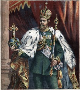 Porträtt till fots av Alexander III (1845-1895), kejsare av Ryssland, gravyr från 1892. av Unknown artist