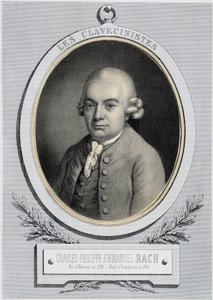 Porträtt i medaljong av Charles Philippe Emmanuel Bach (1714-1788), son till Jean Sebastien Bach, n.d. 19:e s. av Unknown artist