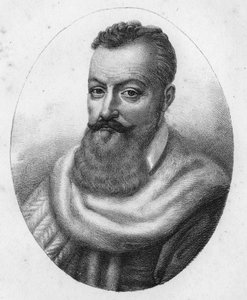 Porträtt av Achilles de Harlay, greve av Beaumont Magistrat (1536 till 1619). av Unknown artist