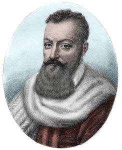 Porträtt av Achilles de Harlays förste president i parlamentet i Paris - Porträtt av Achilles de Harlay, Comte de Beaumont Fransk magistrats första president i parlamentet i Paris (1536 -1619) - av Unknown artist