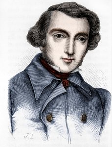 Porträtt av Alexis de Tocqueville (1805 - 1859), fransk historiker och politiker. Gravyr 1800-talet. av Unknown artist
