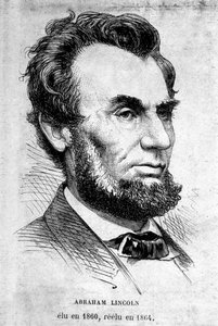 Porträtt av den amerikanske presidenten Abraham Lincoln (1809 - 1865). av Unknown artist