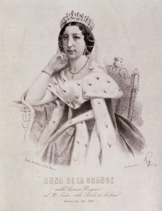 Porträtt av Anna de la Grange i Lucrezia Borgia (gravyr av Unknown artist