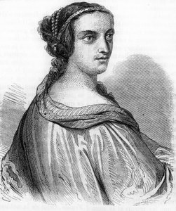 Porträtt av Anne de Beaujeu, Anne av Frankrike (1462-1522), hertiginna av Bourbon, dotter till Ludvig XI. Gravyr 1800-talet.). Gravyr av 1800-talet. av Unknown artist