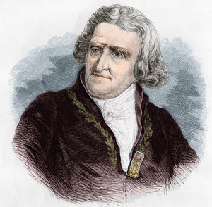 Porträtt av Antoine Augustin Parmentier (1737 - 1813), fransk militärapotekare och agronom. Gravyr från 1866. av Unknown artist