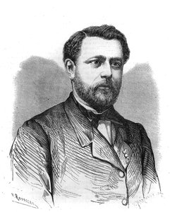 Porträtt av Arthur Chervin (1850-1921), grundare och chef för Institut des Begues i Paris. Gravyr i "" The Illustrious Universe"" av Unknown artist
