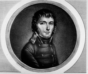 Porträtt av Barthelemy Jobert (1769 - 1799), general för Italiens armé. Gravyr i "" Komplett samling av historiska målningar från den franska revolutionen, i tre volymer.""" 1804. av Unknown artist