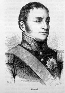 Porträtt av Bertrand Clausel (eller Clauzel) (1772 - 1842). Gravyr från slutet av 1800-talet i "Histoire de France"" av H. Martin. av Unknown artist
