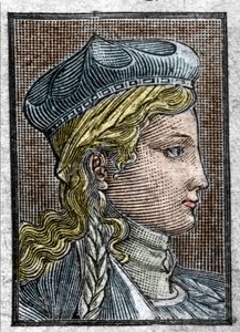 Porträtt av Brunehaut eller Brunehilde (ca 534 -613) hustru till Sigebert I. av Unknown artist