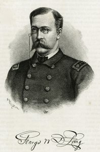 Porträtt av kapten Georges Washington De Long (1844-1881) av besättningen på La Jeannette, för uppdraget till nordpolen. Gravyr för att illustrera "Le voyage de la Jeannette"" av Unknown artist