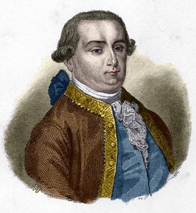 Porträtt av Cesare Bonesana, Marquis de Beccaria (1738 - 1794), italiensk jurist. av Unknown artist