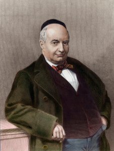 Porträtt av Charles Auguste Sainte Beuve (1804-1869), fransk författare. Gravyr av 1800-talet. Privat samling. av Unknown artist