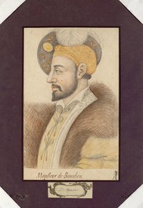 Porträtt av Karl III, hertig av Bourbon (1490-1527), konstapeln av Bourbon, anonym. Svart krita och sangvin på papper, storlek: 30,6x19,2 av Unknown artist