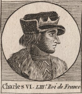 Porträtt av Karl VI (1368-1422), kung av Frankrike - CHARLES VI (1368-1422) Frankrikes kung av Unknown artist