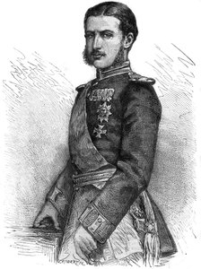 Porträtt av Charles de Hohenzollern (1839-1914), återerövrande prins av Rumänien, dåvarande kung Charles I (Carol I) - Gravyr i "" The Illustrous Journal"" av Unknown artist