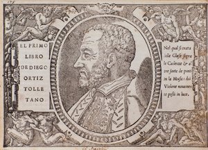 Porträtt av Diego Ortiz (träsnitt). av Unknown artist