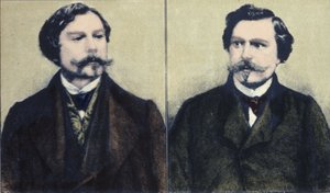 Porträtt av bröderna Edmond Goncourt (1822-1896) och Jules Goncourt (1830-1870). av Unknown artist