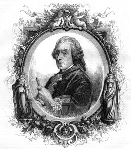 Porträtt av den engelske målaren Francois Boucher (1703-1770) gravyr 1858 av Unknown artist