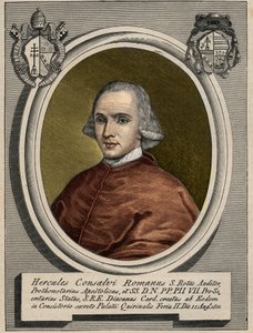 Porträtt av Ercole (Hercules) Consalvi (1757-1824), kardinal statssekreterare för Pius VII. Gravyr av 1800-talet. av Unknown artist