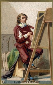 Porträtt av Eustache Le Sueur (1617 - 1655), fransk målare, designer och dekoratör. Kromolitografi av 1800-talet. av Unknown artist