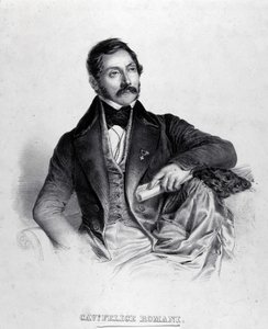 Porträtt av Felice Romani, librettist, poet och italiensk kritiker (1788-1865). av Unknown artist