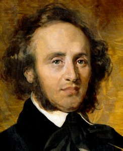 Porträtt av Felix Mendelssohn Bartholdy (1809-1847), tysk kompositör. av Unknown artist