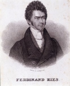 Porträtt av Ferdinand Ries (1784 - 1838) tysk kompositör och pianist. Gravyr av 1800-talet. av Unknown artist