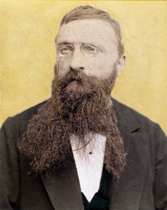 Porträtt av Francois Auguste Rene Rodin - fransk skulptör - fotografi omkring 1885 av Unknown artist