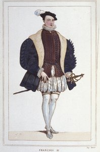 Porträtt av Francois II (1544 - 1560), kung av Frankrike gravyr från 1830 av Unknown artist
