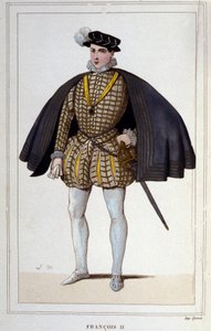 Porträtt av Francois II (1544 - 1560), kung av Frankrike gravyr från 1830 av Unknown artist